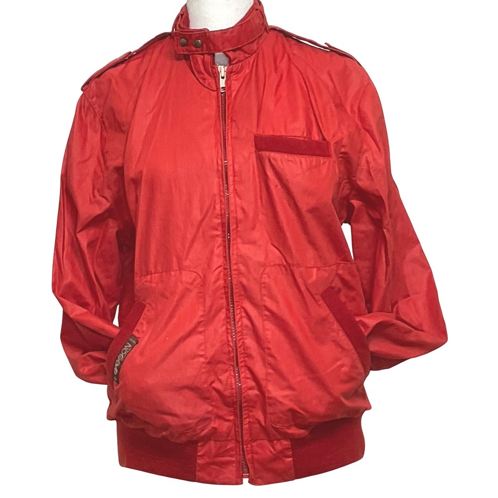 VTG 1980s Sasson OSSY men's Red Bomber Blouson Streetwear windbreaker jacket 40